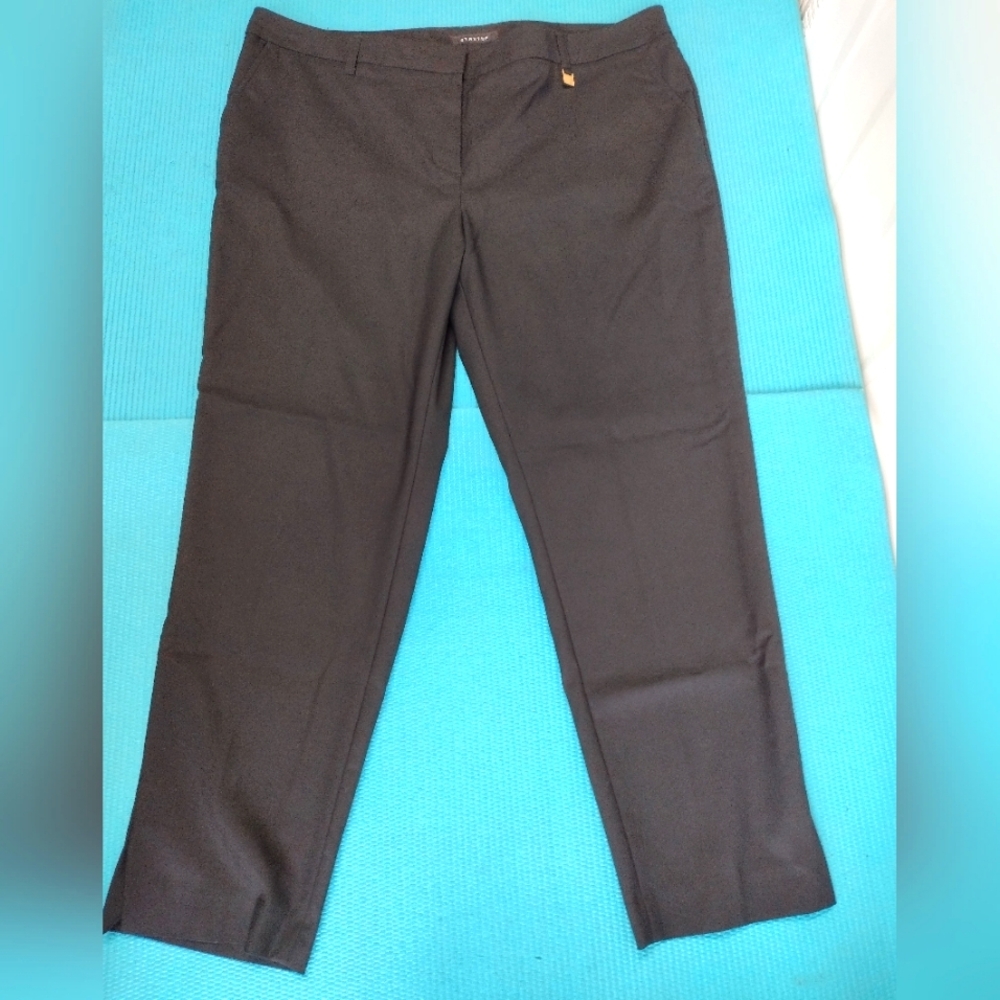 Jones New York Collection Stretch Women's Dress Ankle Crop Pants Black 14P